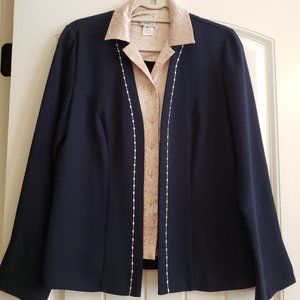 DORBY Suit Jacket W/ inlay Gold Crushed Blouse